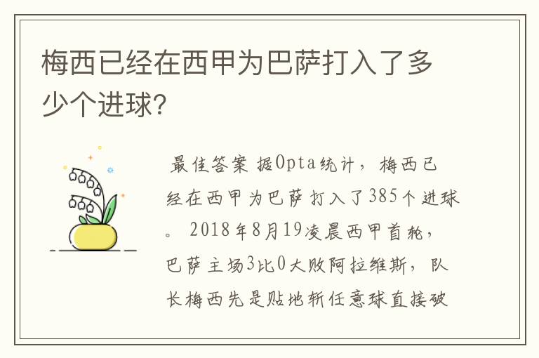 梅西已经在西甲为巴萨打入了多少个进球?