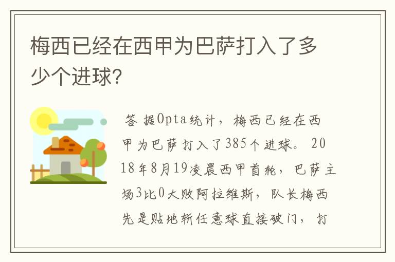 梅西已经在西甲为巴萨打入了多少个进球?