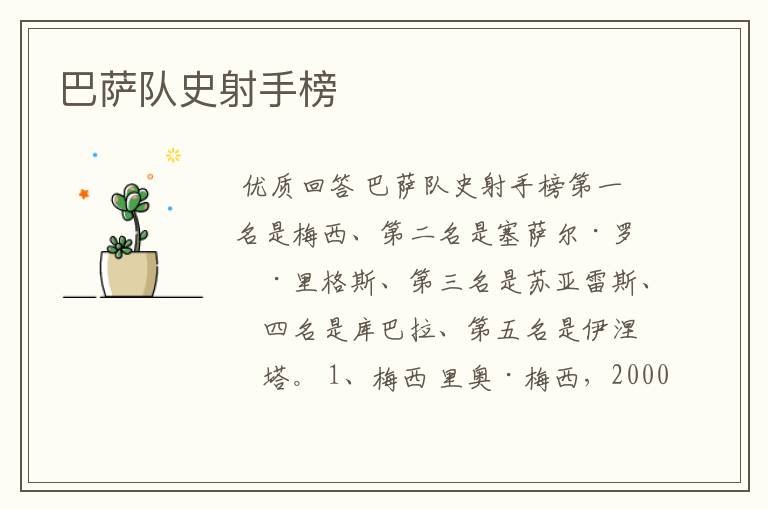 巴萨队史射手榜