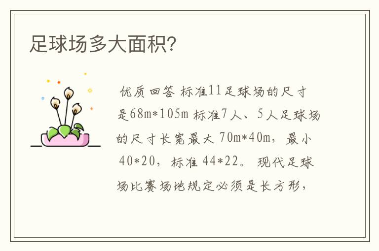 足球场多大面积?