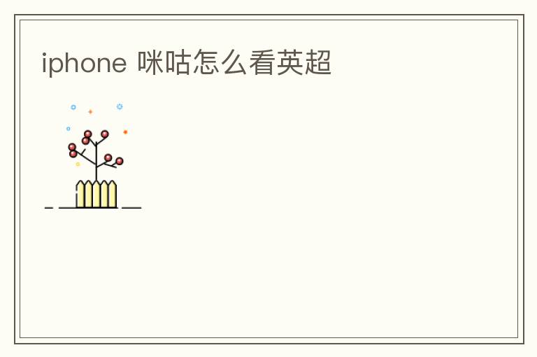iphone 咪咕怎么看英超