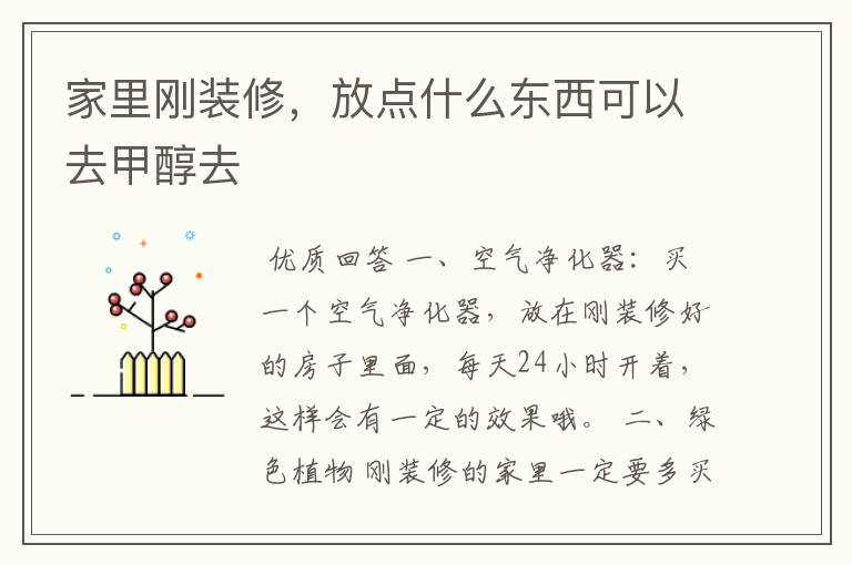 家里刚装修,放点什么东西可以去甲醇去
