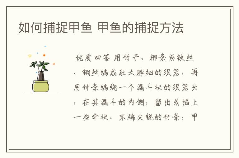 如何捕捉甲鱼 甲鱼的捕捉方法
