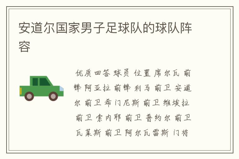 安道尔国家男子足球队的球队阵容