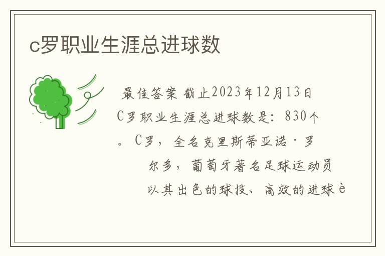 c罗职业生涯总进球数