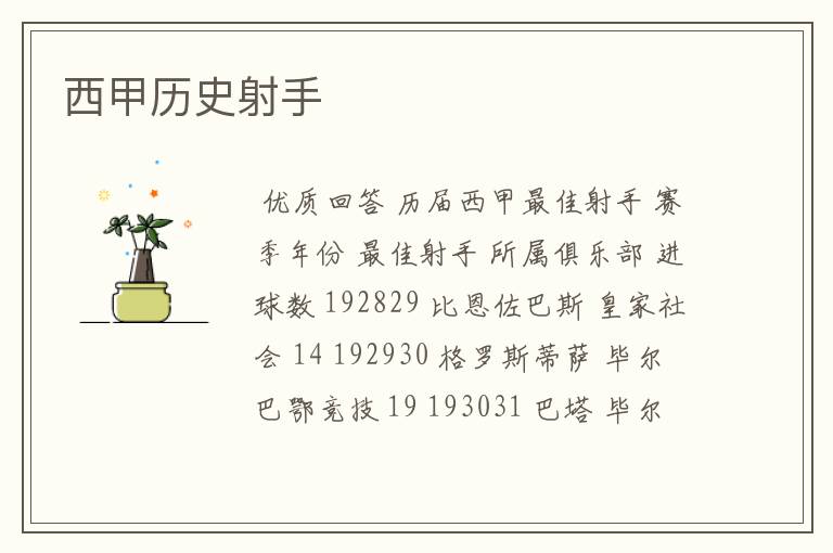 西甲历史射手