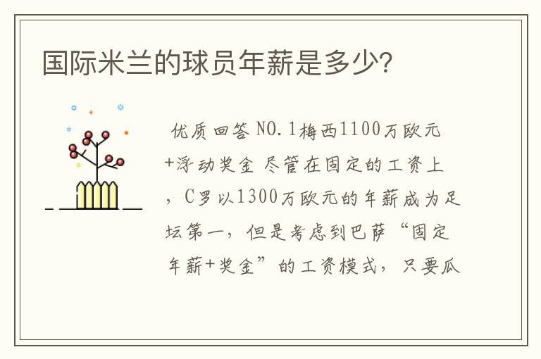 国际米兰的球员年薪是多少?