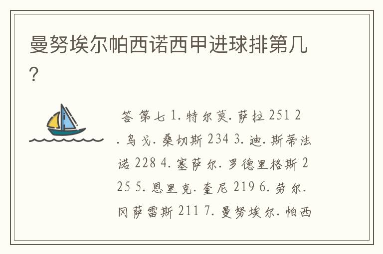 曼努埃尔帕西诺西甲进球排第几?
