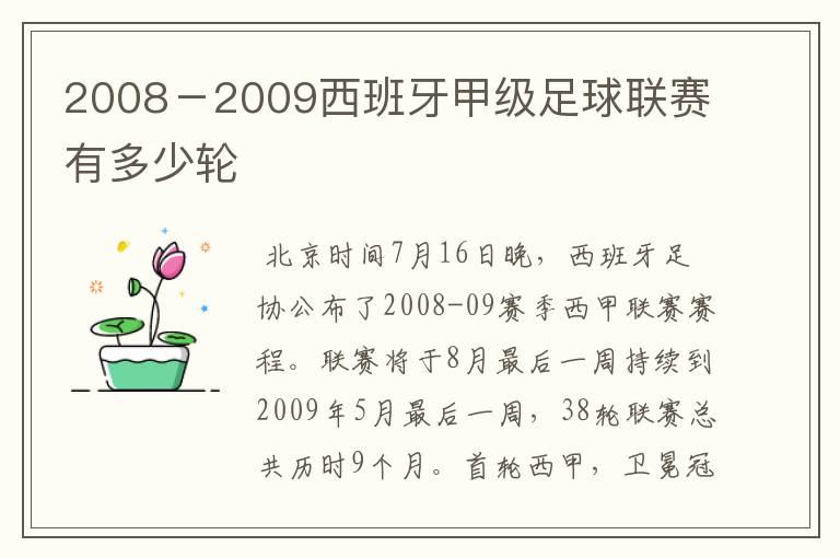 2008-2009西班牙甲级足球联赛有多少轮