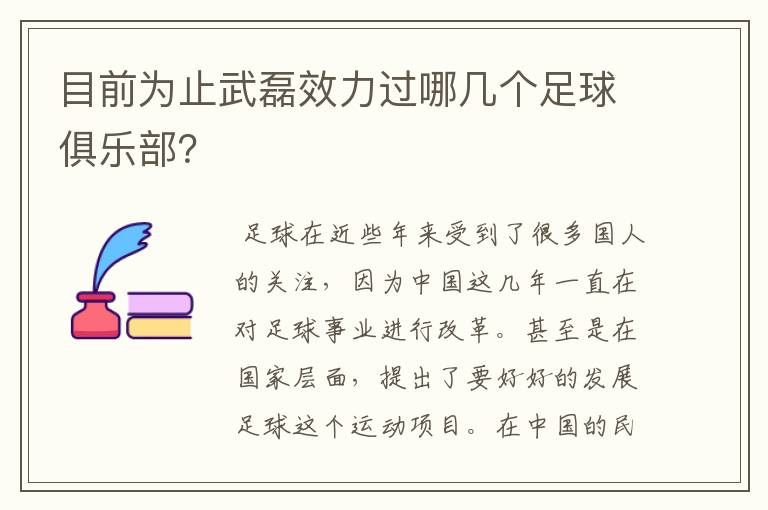 目前为止武磊效力过哪几个足球俱乐部?