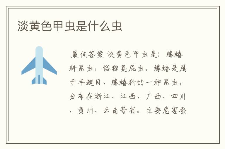 淡黄色甲虫是什么虫