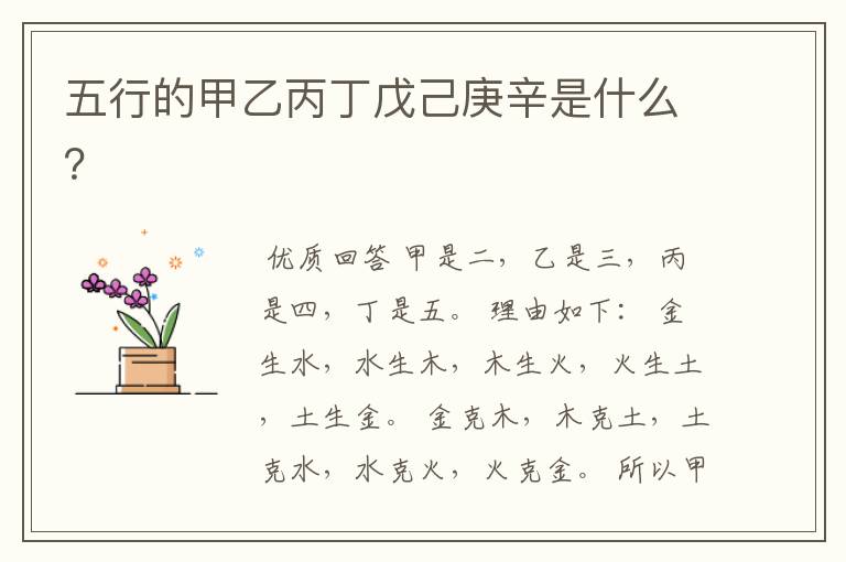 五行的甲乙丙丁戊己庚辛是什么?