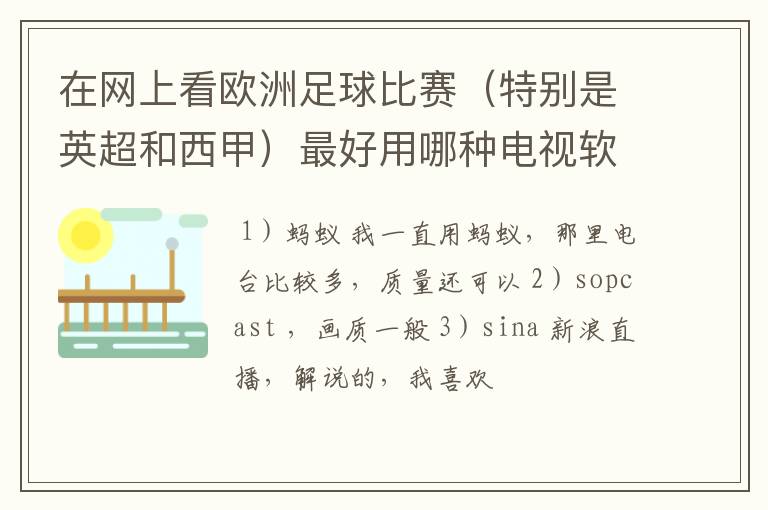 在网上看欧洲足球比赛(特别是英超和西甲)最好用哪种电视软件呢?
