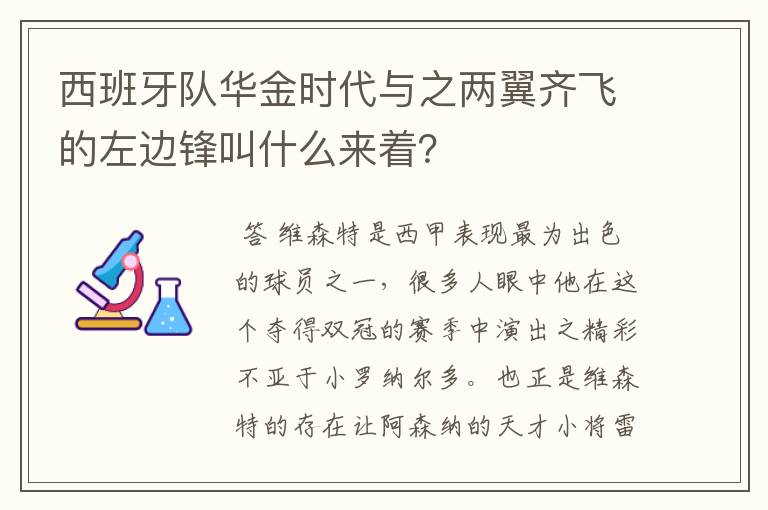 西班牙队华金时代与之两翼齐飞的左边锋叫什么来着?
