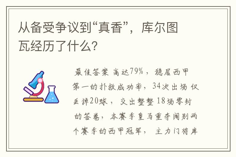 从备受争议到“真香”,库尔图瓦经历了什么?