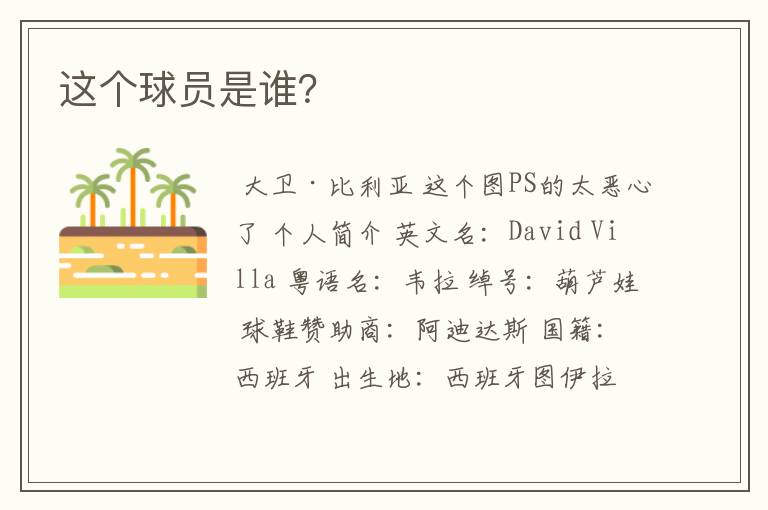 这个球员是谁?