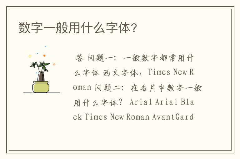 数字一般用什么字体?