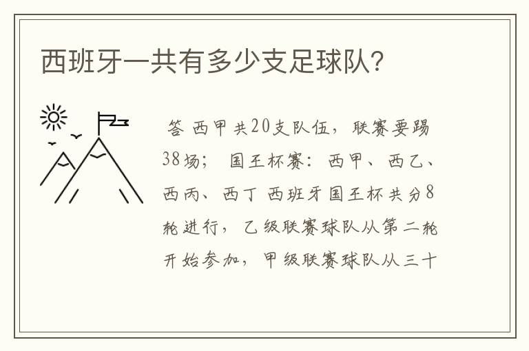 西班牙一共有多少支足球队?