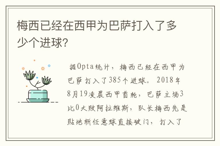 梅西已经在西甲为巴萨打入了多少个进球?
