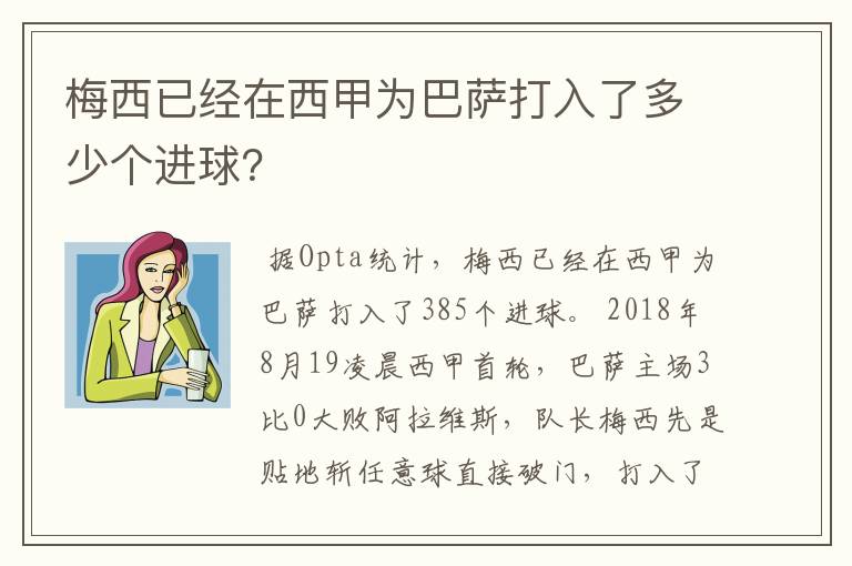 梅西已经在西甲为巴萨打入了多少个进球?