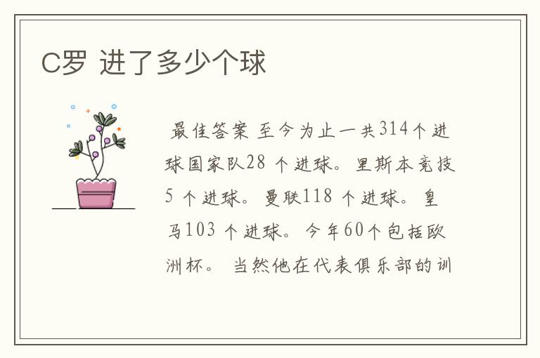 C罗 进了多少个球
