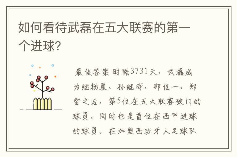 如何看待武磊在五大联赛的第一个进球?