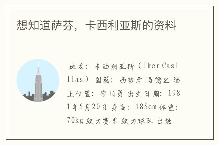 想知道萨芬,卡西利亚斯的资料