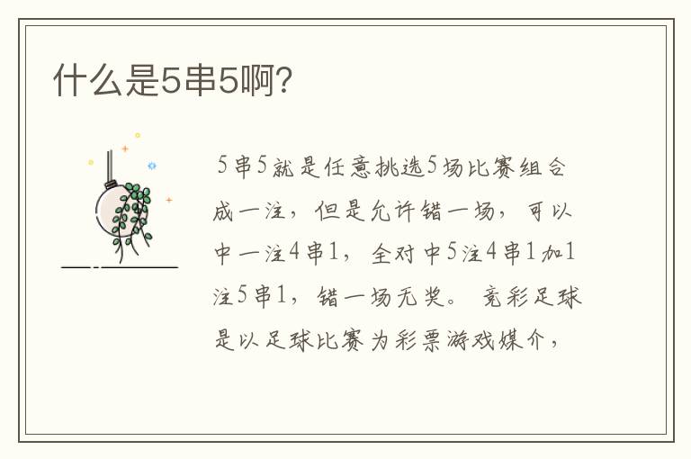 什么是5串5啊?