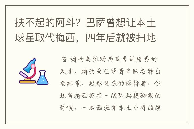 扶不起的阿斗?巴萨曾想让本土球星取代梅西,四年后就被扫地出门