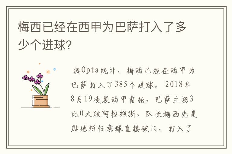 梅西已经在西甲为巴萨打入了多少个进球?