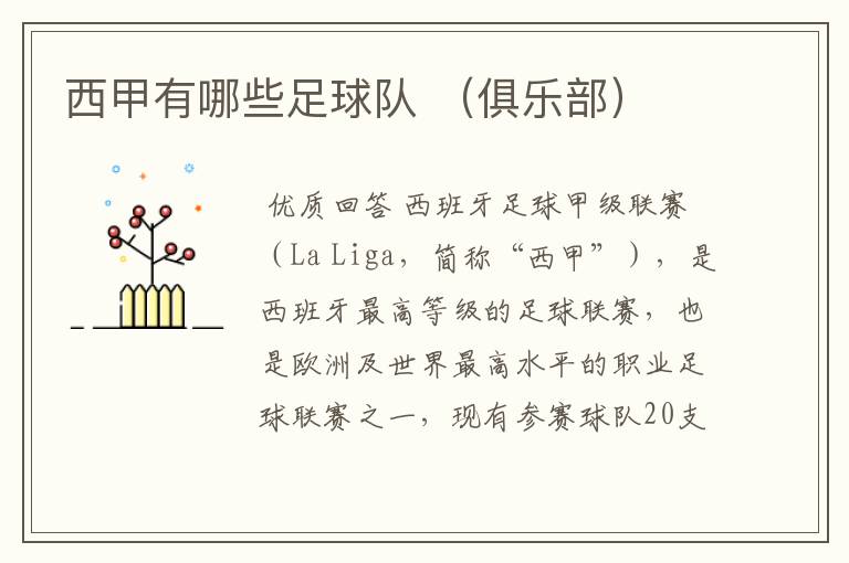 西甲有哪些足球队 (俱乐部)