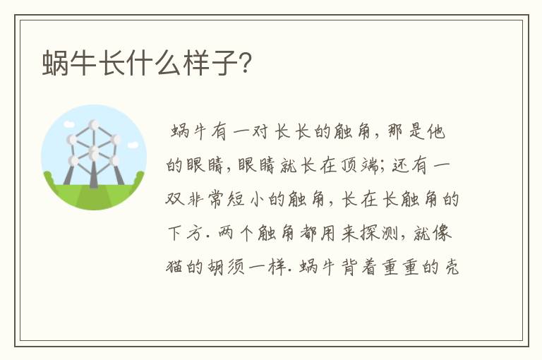 蜗牛长什么样子?