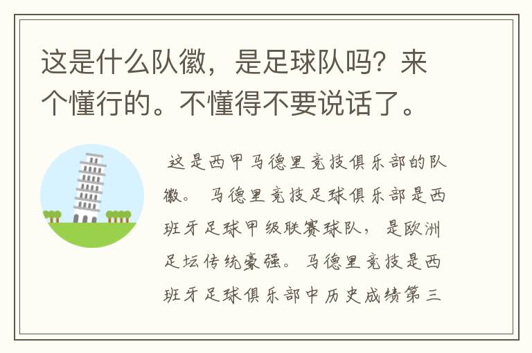 这是什么队徽,是足球队吗?来个懂行的。不懂得不要说话了。