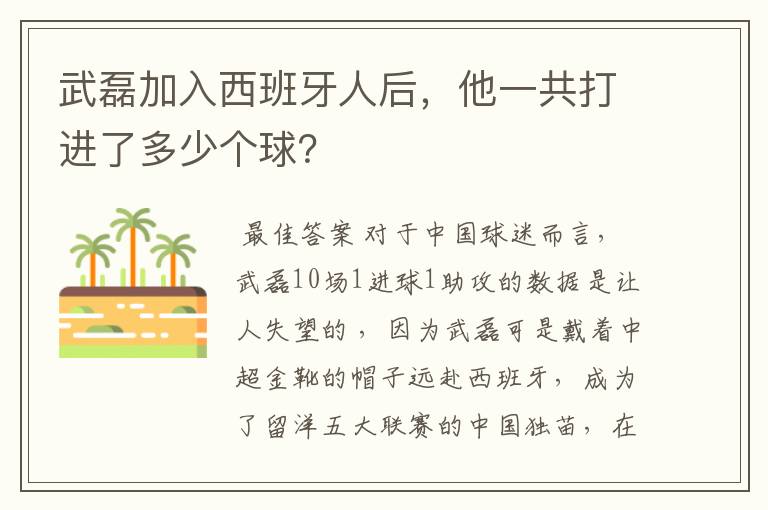 武磊加入西班牙人后,他一共打进了多少个球?