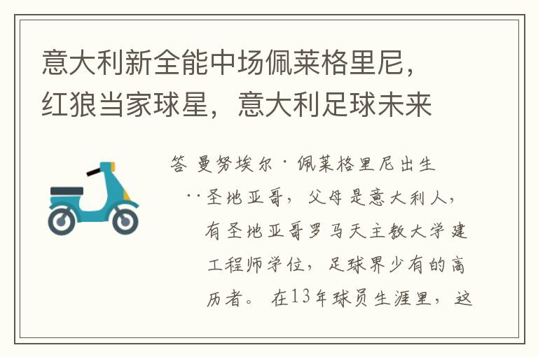 意大利新全能中场佩莱格里尼,红狼当家球星,意大利足球未来可期