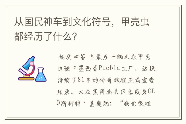 从国民神车到文化符号,甲壳虫都经历了什么?