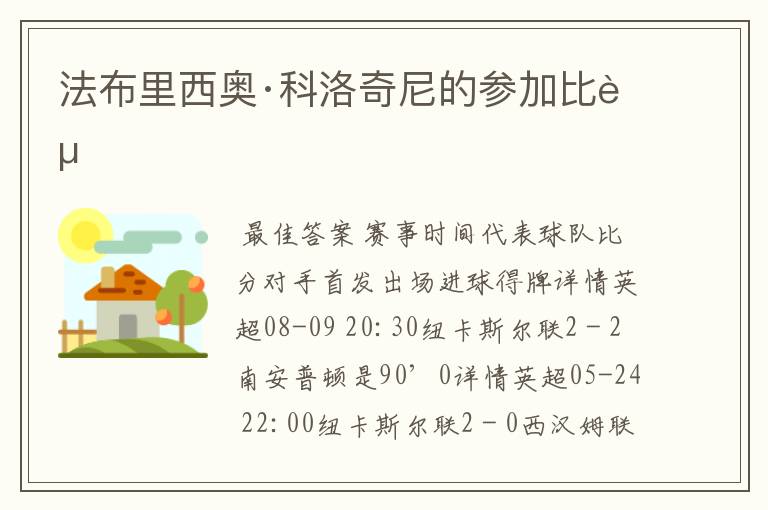 法布里西奥·科洛奇尼的参加比赛