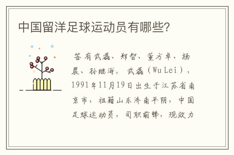 中国留洋足球运动员有哪些?