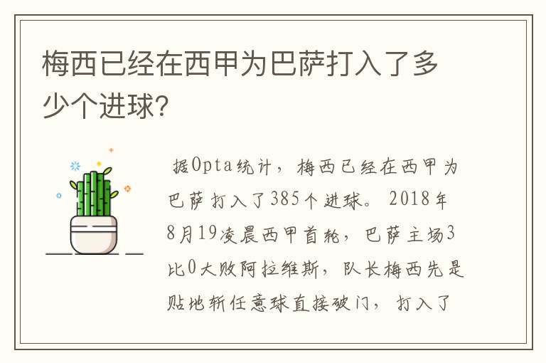 梅西已经在西甲为巴萨打入了多少个进球?