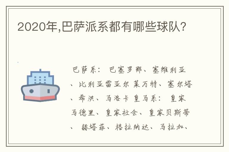 2020年,巴萨派系都有哪些球队？