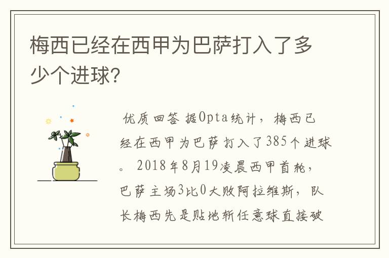 梅西已经在西甲为巴萨打入了多少个进球?