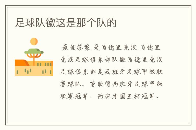 足球队徽这是那个队的