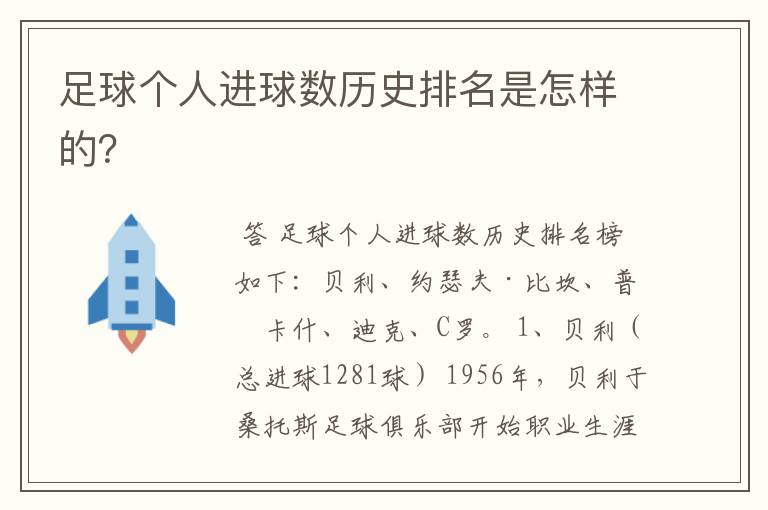 足球个人进球数历史排名是怎样的?