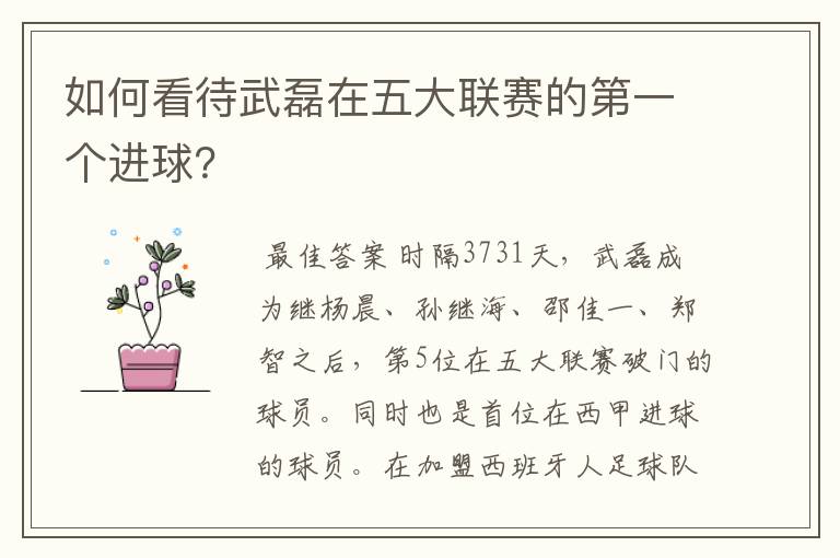 如何看待武磊在五大联赛的第一个进球?