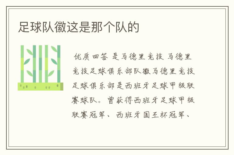 足球队徽这是那个队的