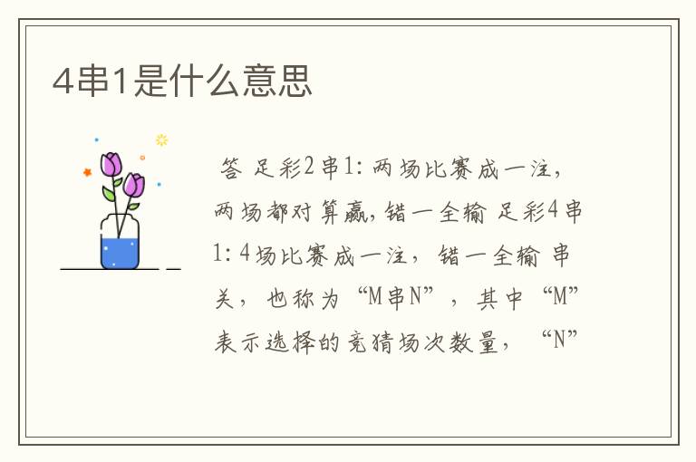 4串1是什么意思