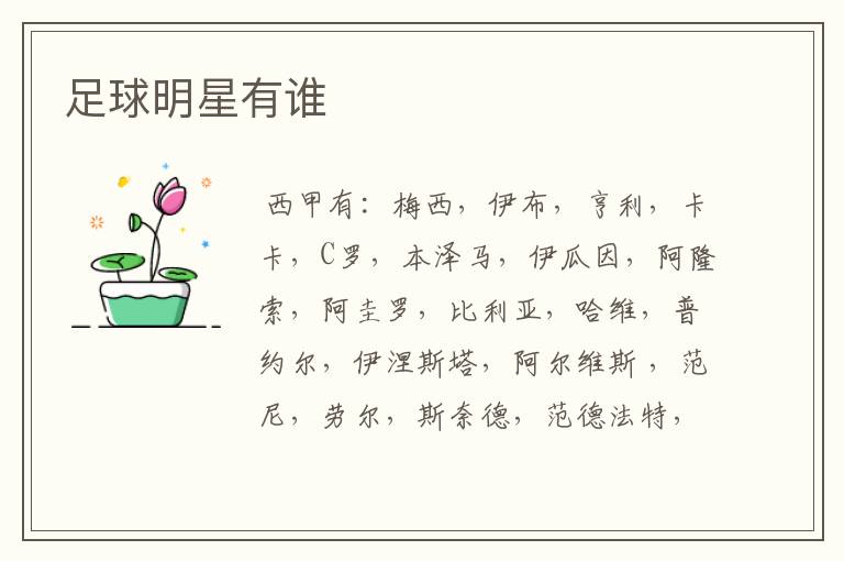 足球明星有谁