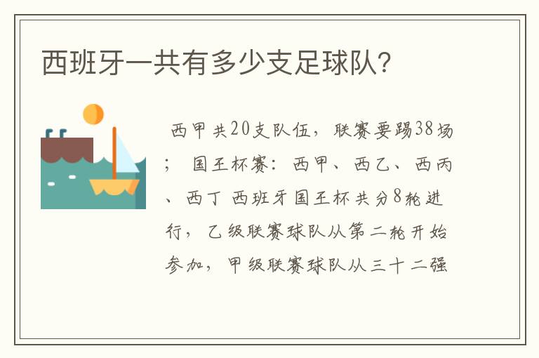 西班牙一共有多少支足球队?