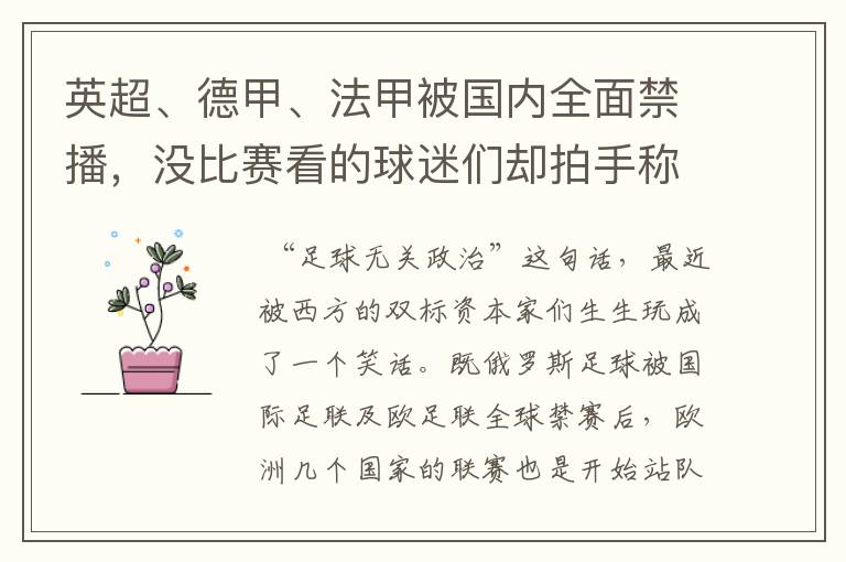 英超、德甲、法甲被国内全面禁播,没比赛看的球迷们却拍手称快