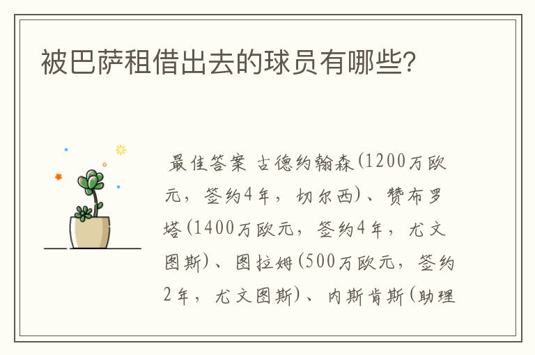 被巴萨租借出去的球员有哪些?